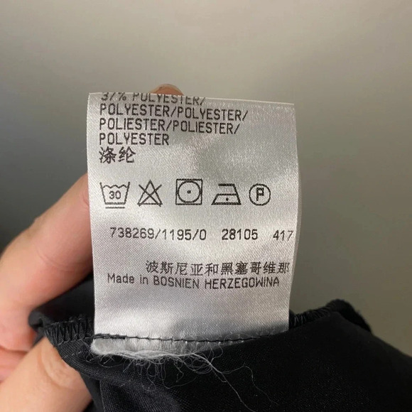 Luisa Cerano Ruched Black Short Sleeve Cocktail Midi Dress - Picture 7 of 8